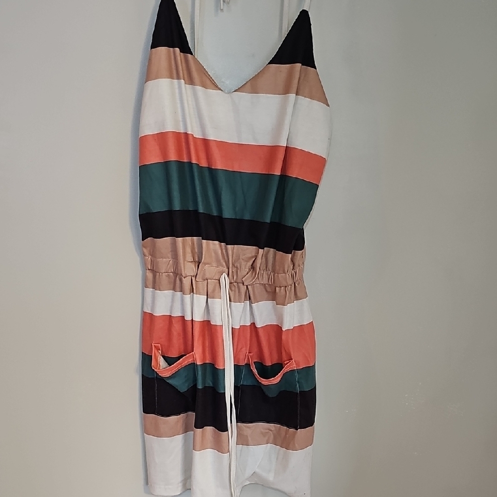 Striped Multicolor Sleeveless Dress